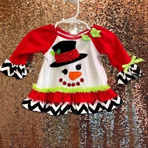 Rare Editions Snowman ⛄️ Chevron shirt